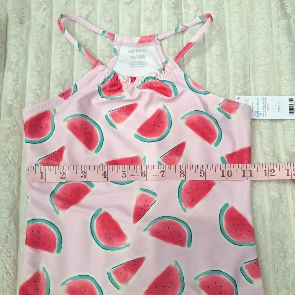 NWT carter's Girl's Cute Pink Watermelon One Piece Swimsuit UPF 50+ US Size 10
